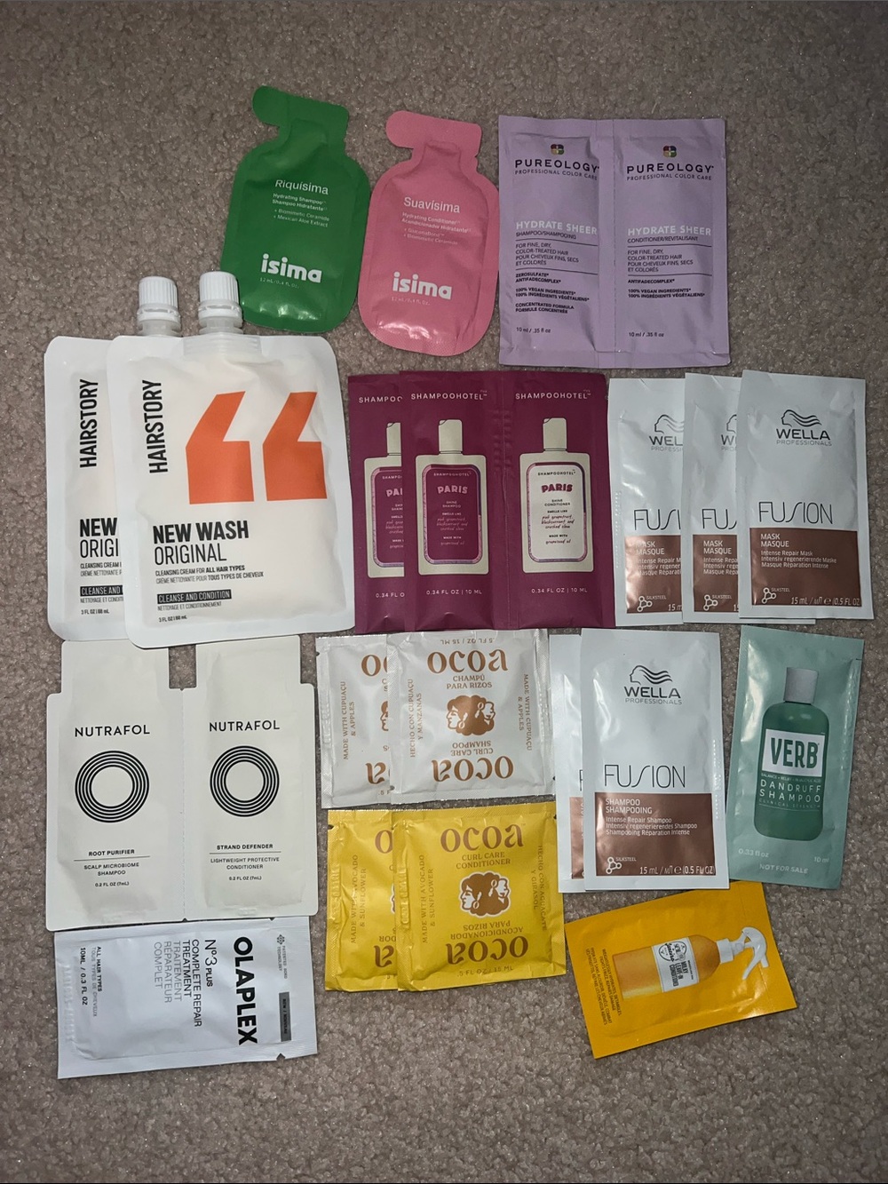 NWT 19pc travel Hair treatment shampoo conditioner mask bundle